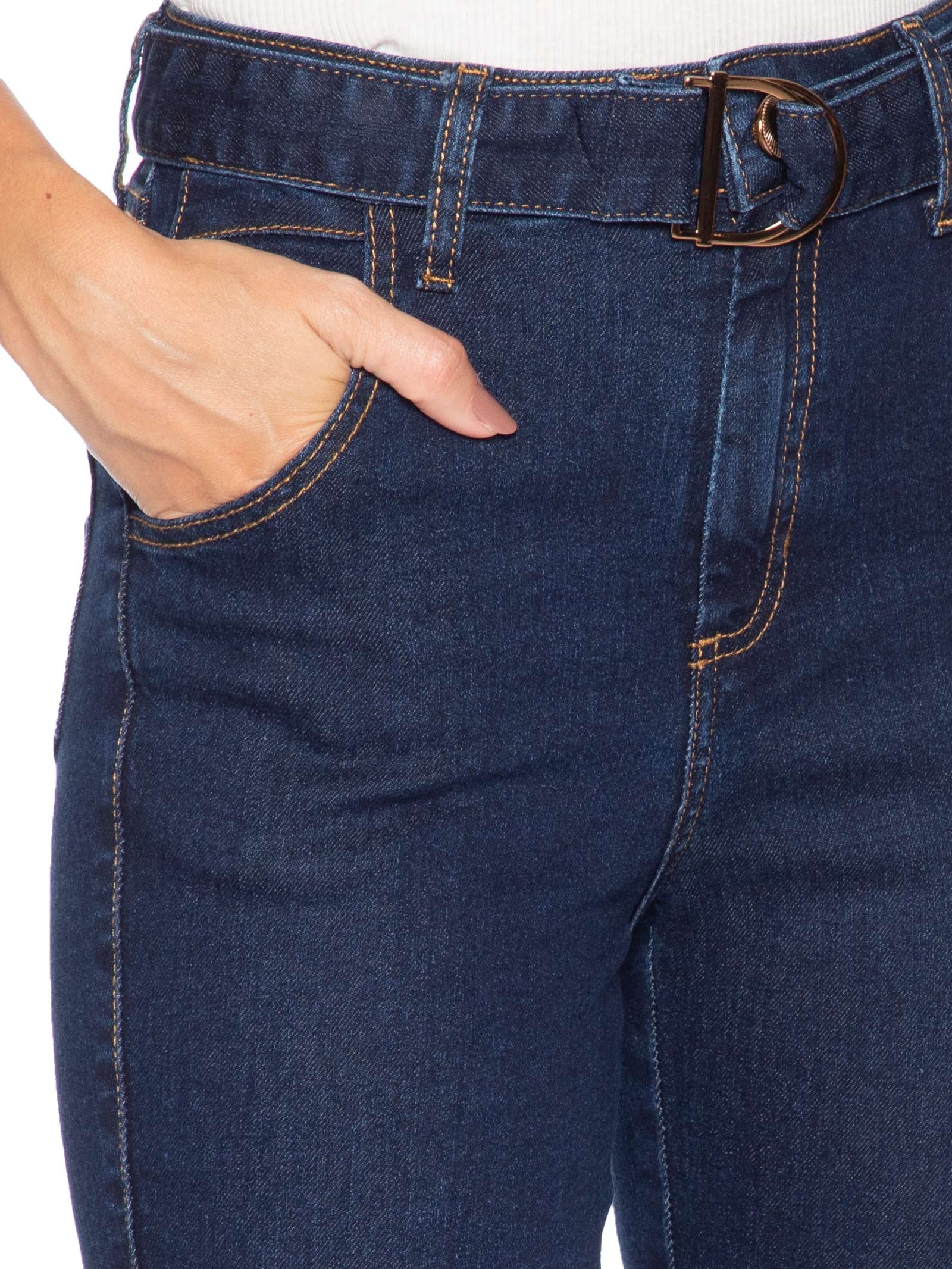 Calça Feminina Paula Reta Cinto Azul Le Lis