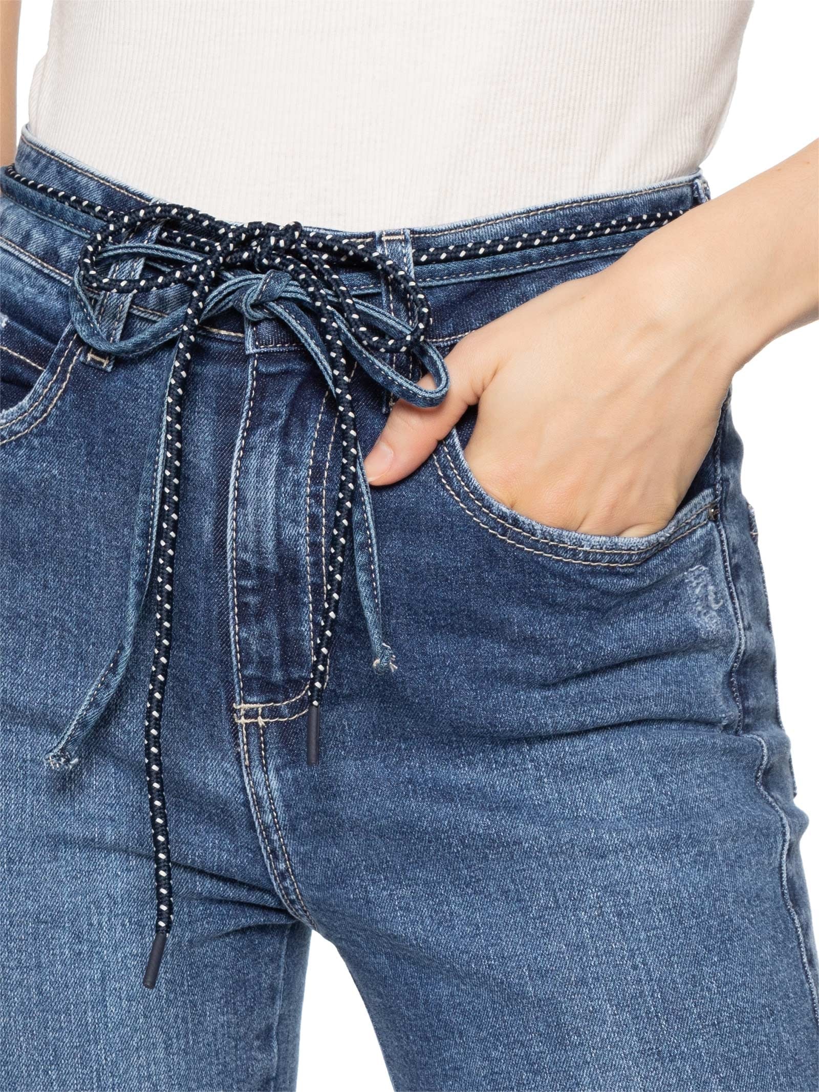 Calça Feminina Paula Reta Cordões Azul Le Lis