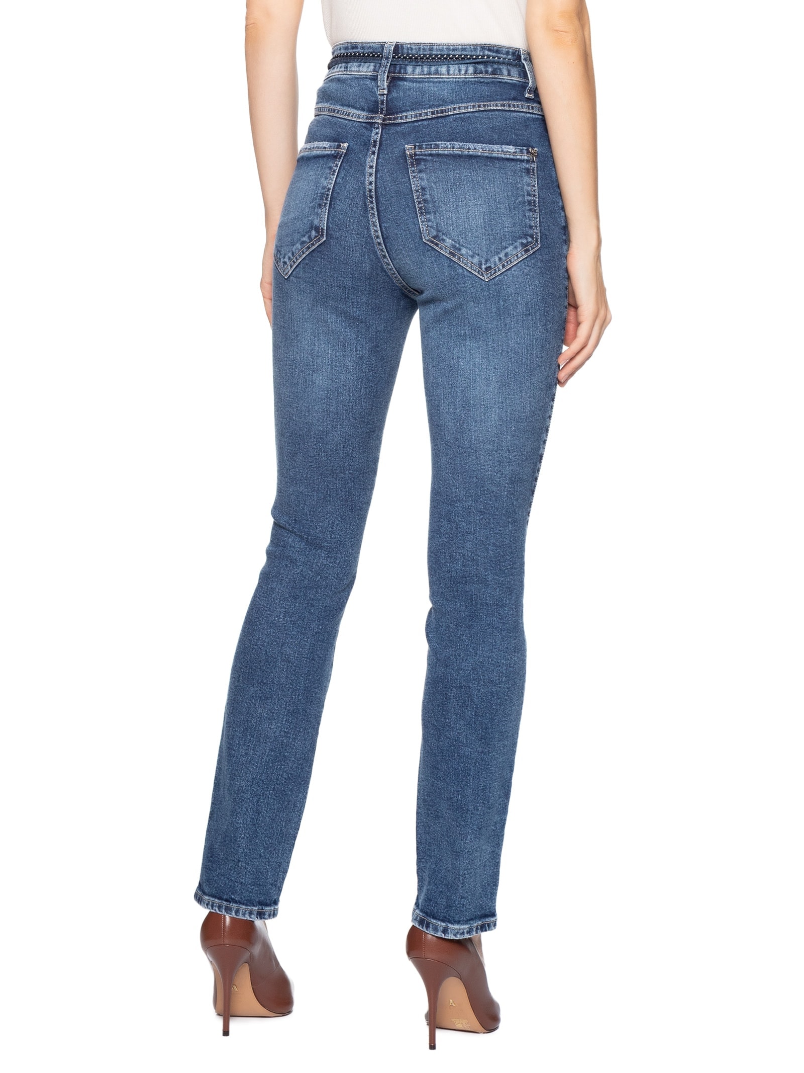 Calça Feminina Paula Reta Cordões Azul Le Lis