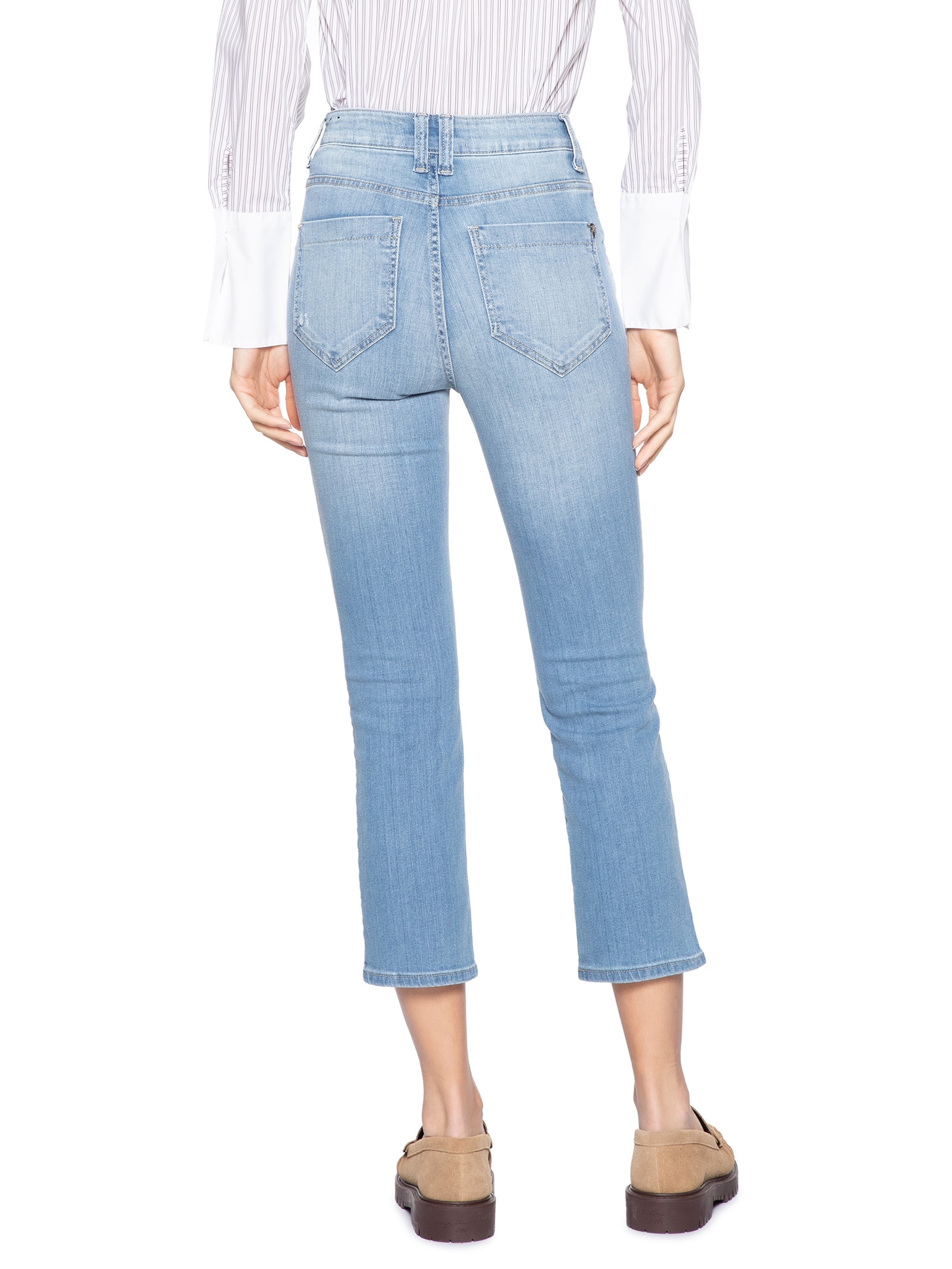 Calça Feminina Paula Reta Curta Azul Le Lis