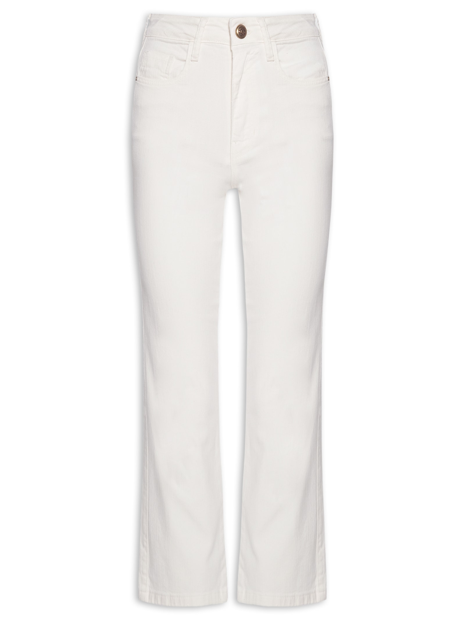 Calça Feminina Paula Reta Curta Branco Le Lis