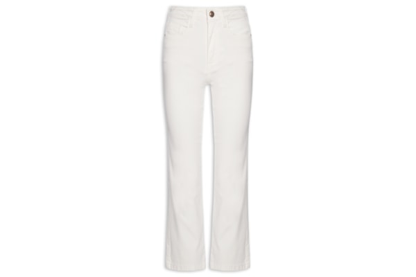 Calça Feminina Paula Reta Curta - Branco