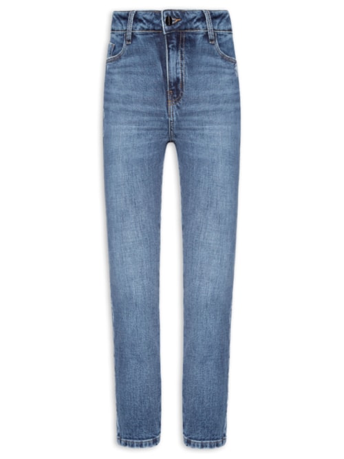 Calça Feminina Paula Reta Curta Marmo – Azul