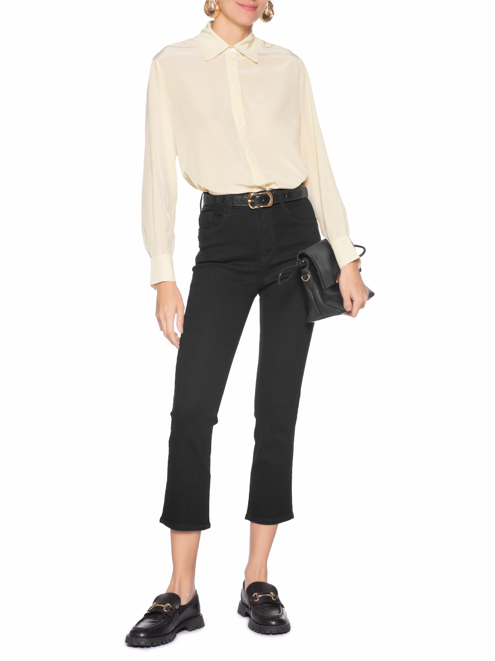 Calça Feminina Paula Reta Curta Preto Le Lis