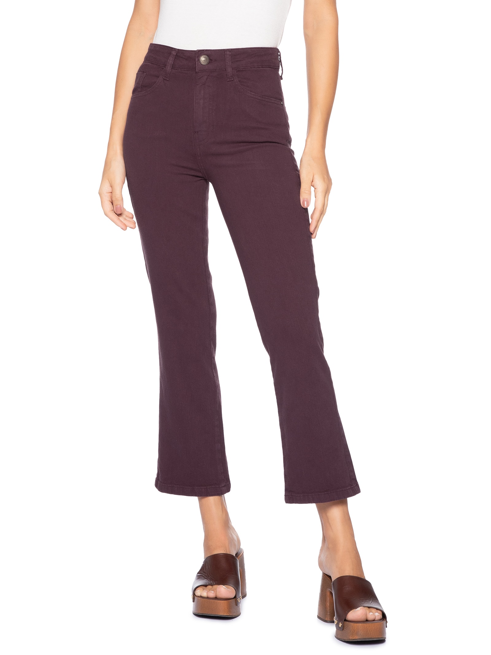 Calça Feminina Paula Reta Curta Vermelho Le Lis