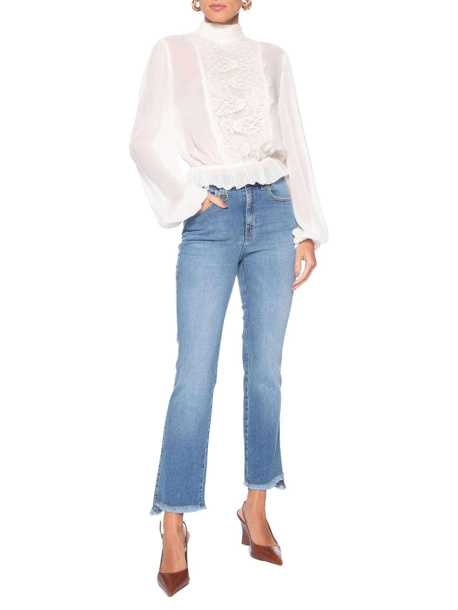 Calça Feminina Paula Reta Irregular Azul Le Lis