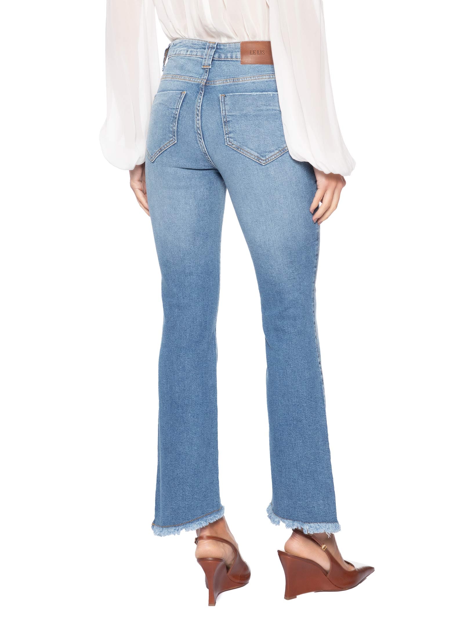 Calça Feminina Paula Reta Irregular Azul Le Lis