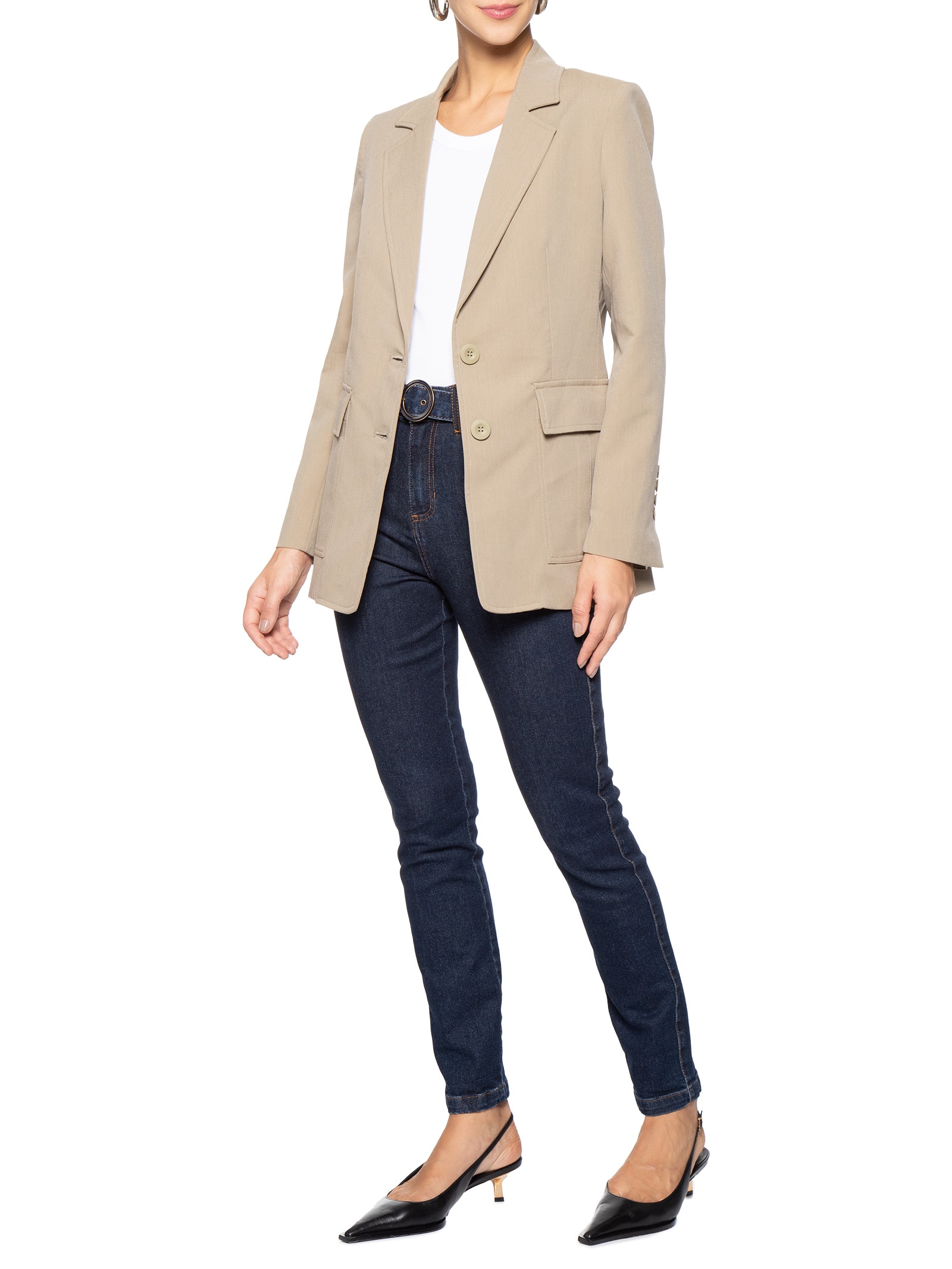 Calça Feminina Paula Skinny Cinto Azul Le Lis