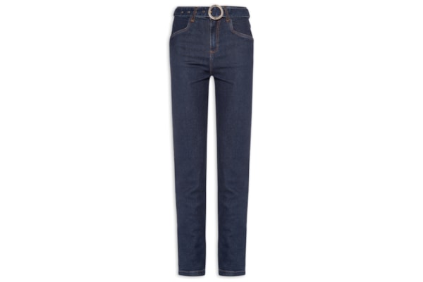 Calça Feminina Paula Skinny Cinto - Azul