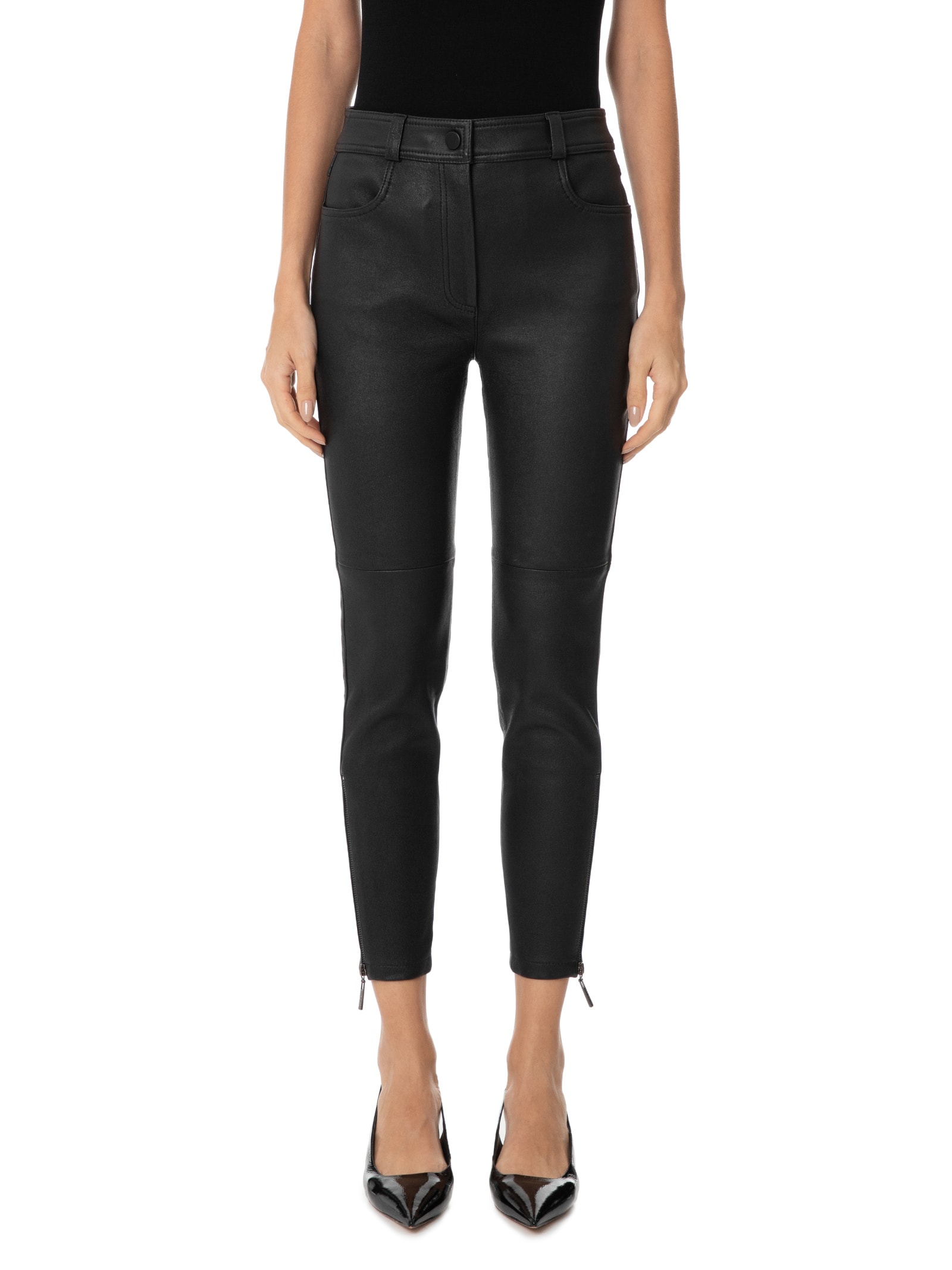 Calça Feminina Paula Skinny Couro Preto Le Lis