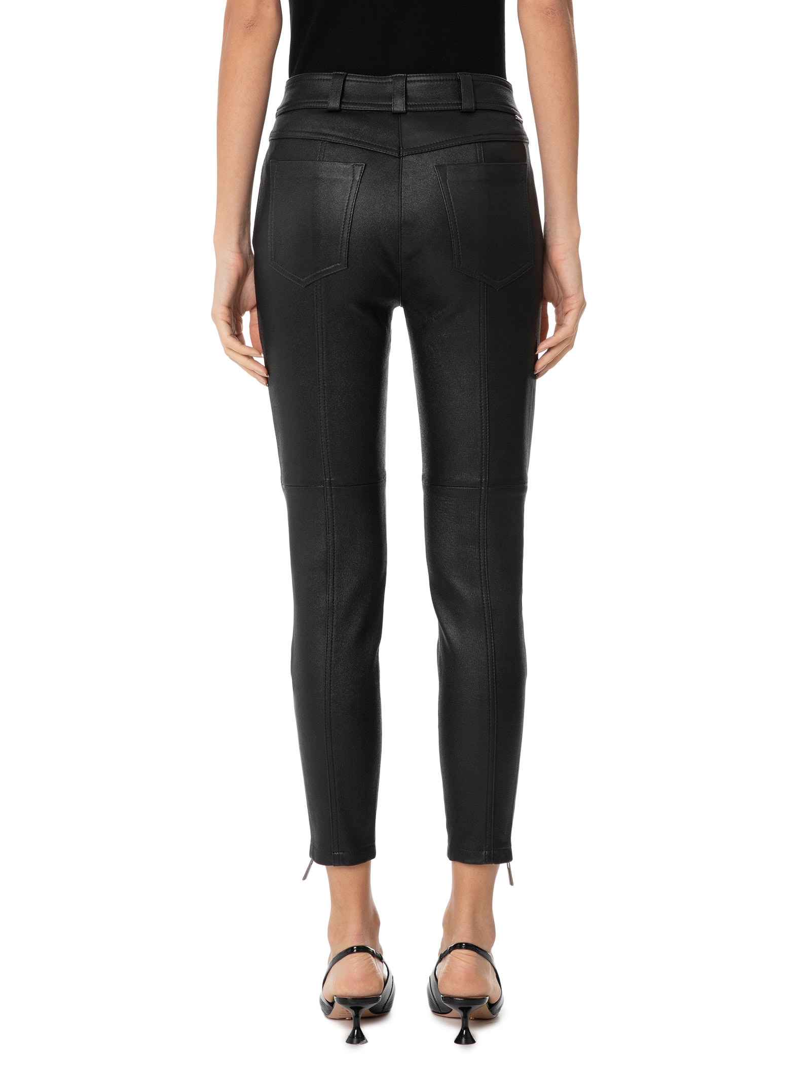 Calça Feminina Paula Skinny Couro Preto Le Lis