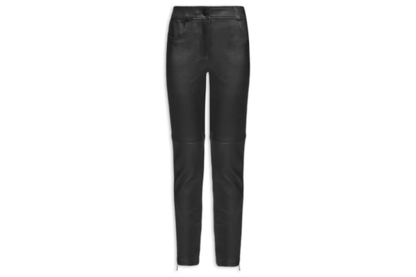 Calça Feminina Paula Skinny Couro - Preto