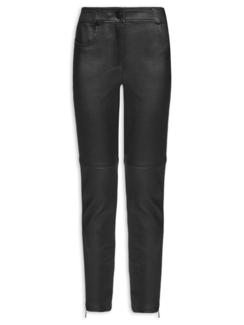 Calça Feminina Paula Skinny Couro – Preto