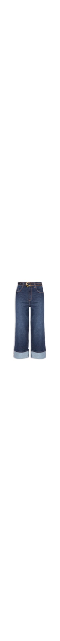 Calça Feminina Paula Straight Barra VI – Azul
