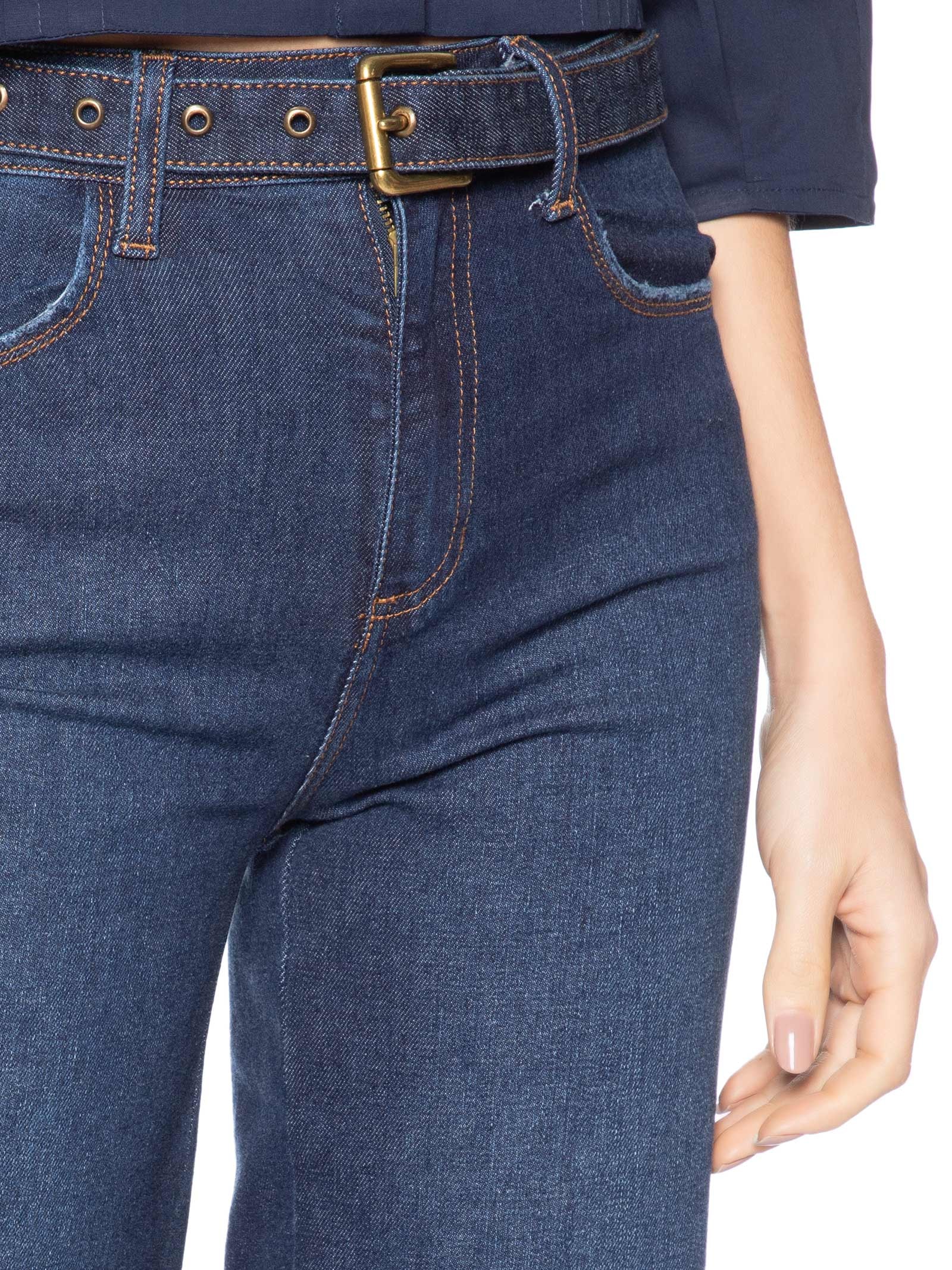 Calça Feminina Paula Straight Barra VI – Azul Le Lis