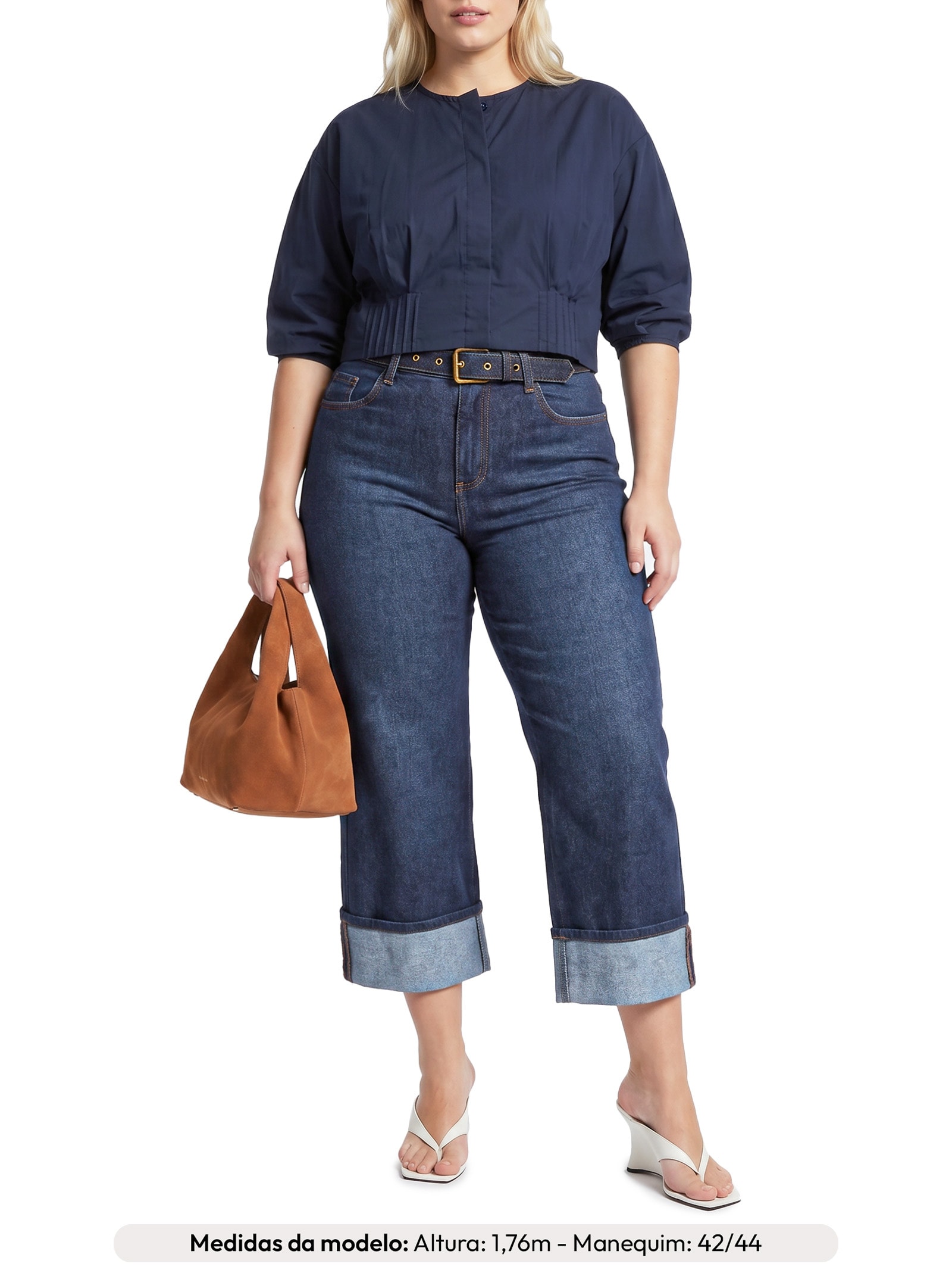 Calça Feminina Paula Straight Barra VI – Azul Le Lis