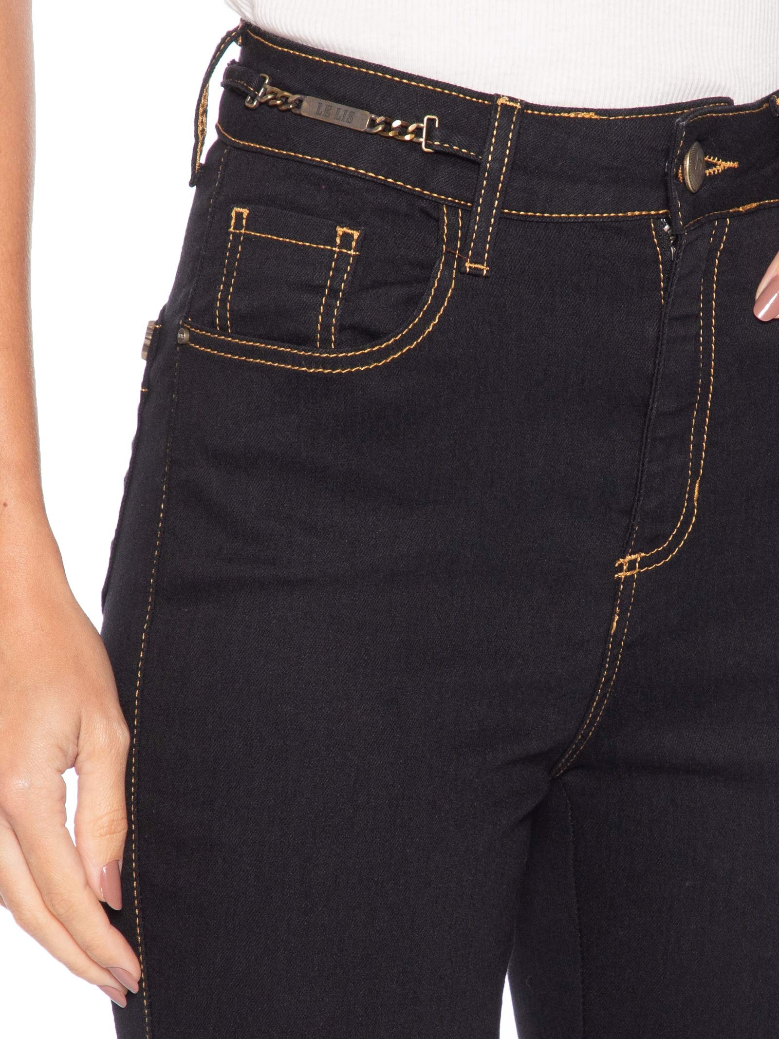 Calça Feminina Paula Straight Black Preto Le Lis