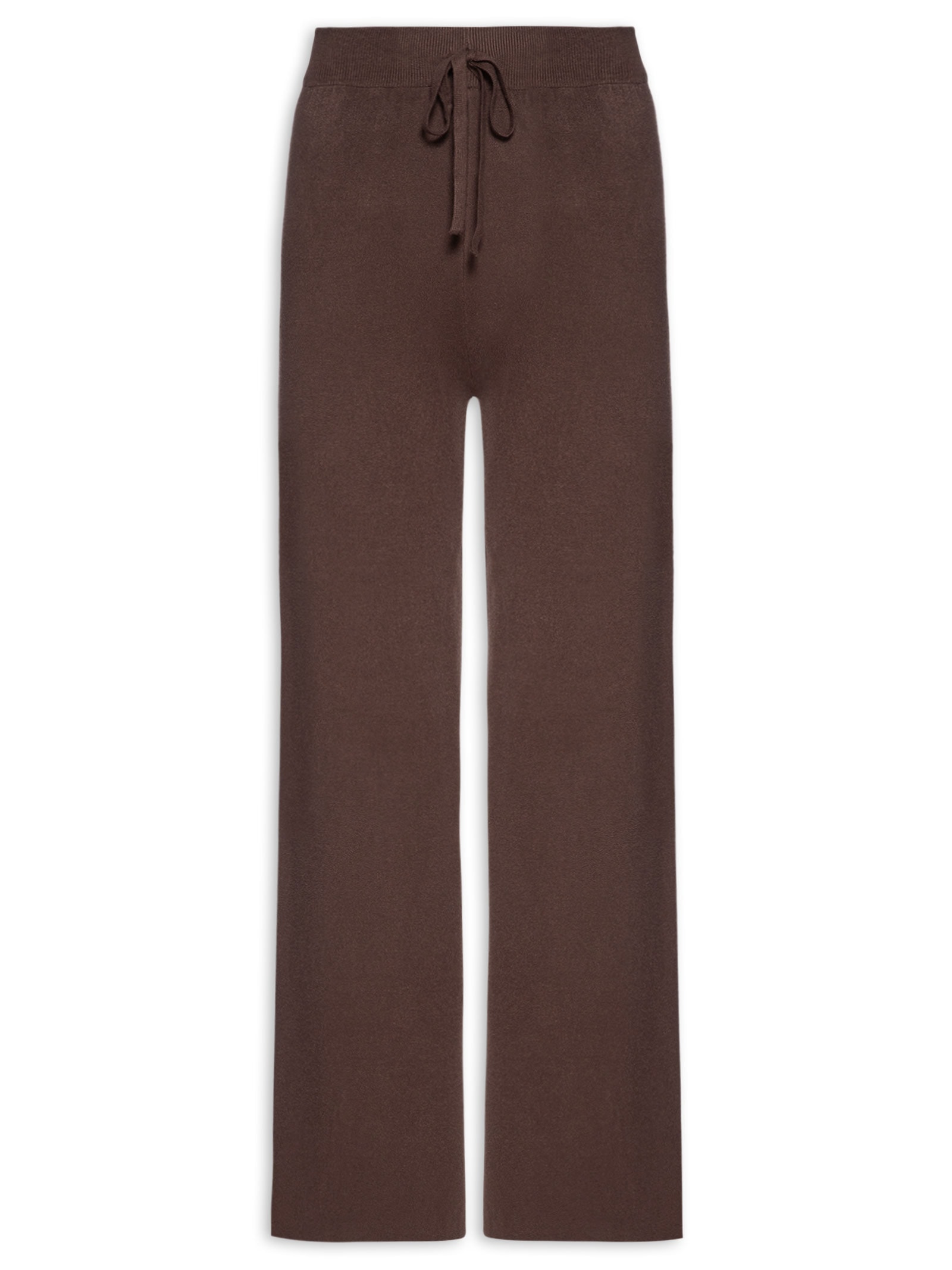 Calça Feminina Peluciada Em Tricot Marrom Basiq