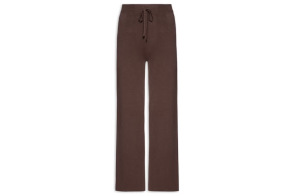 Calça Feminina Peluciada Em Tricot - Marrom