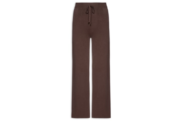 Calça Feminina Peluciada Em Tricot - Marrom