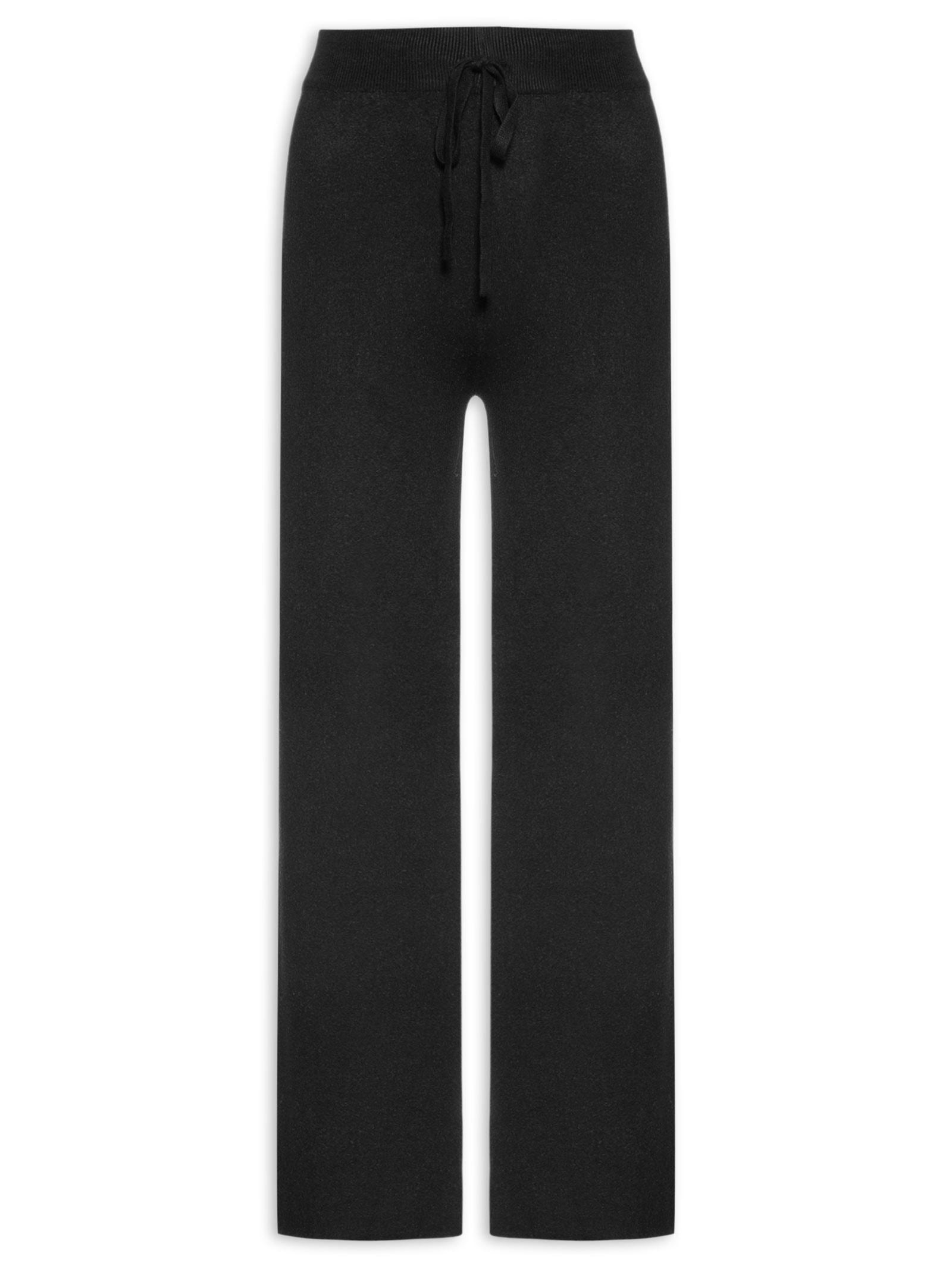 Calça Feminina Peluciada Em Tricot Preto Basiq