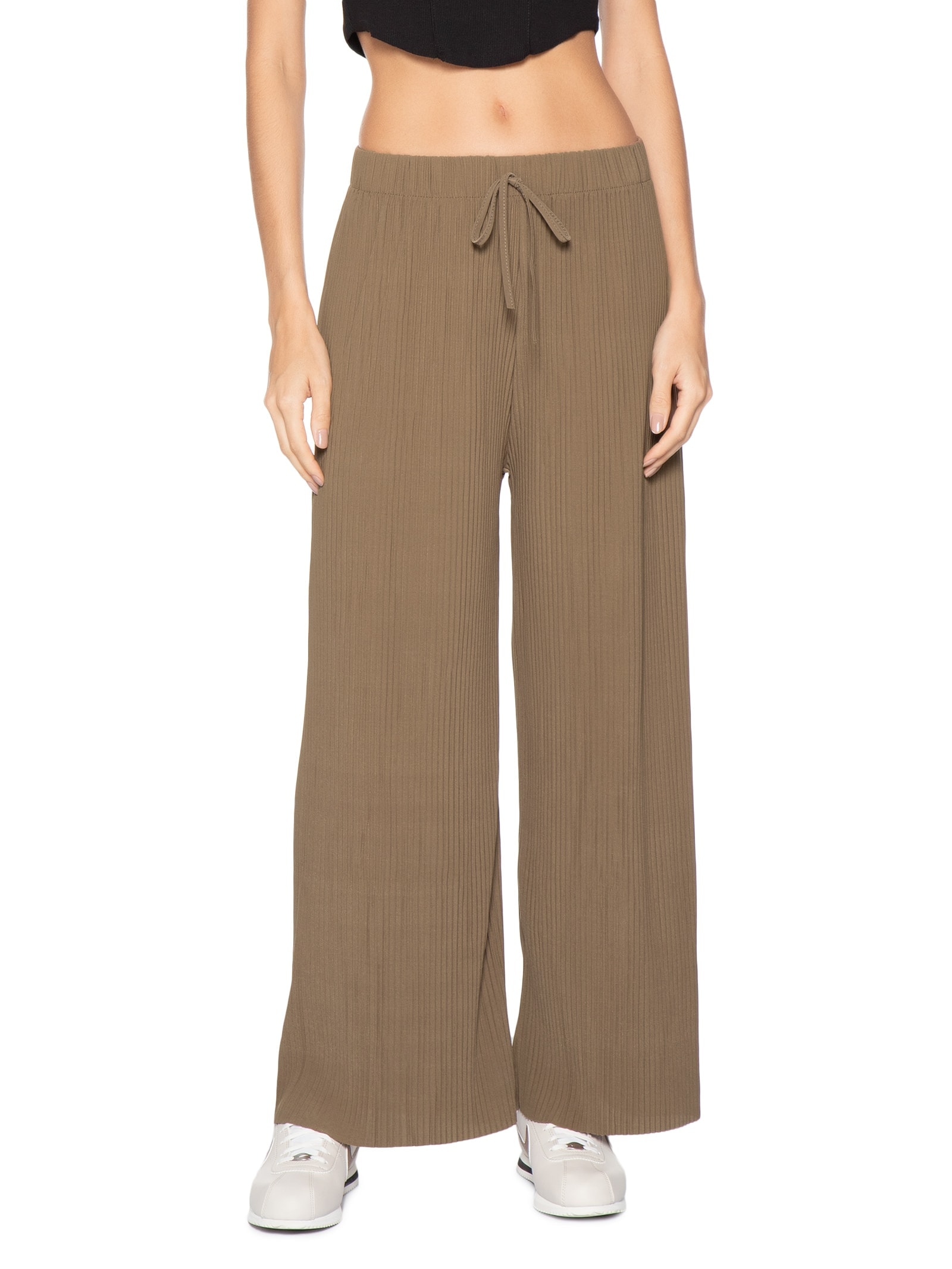 Calça Feminina Plissada Marrom Market 33