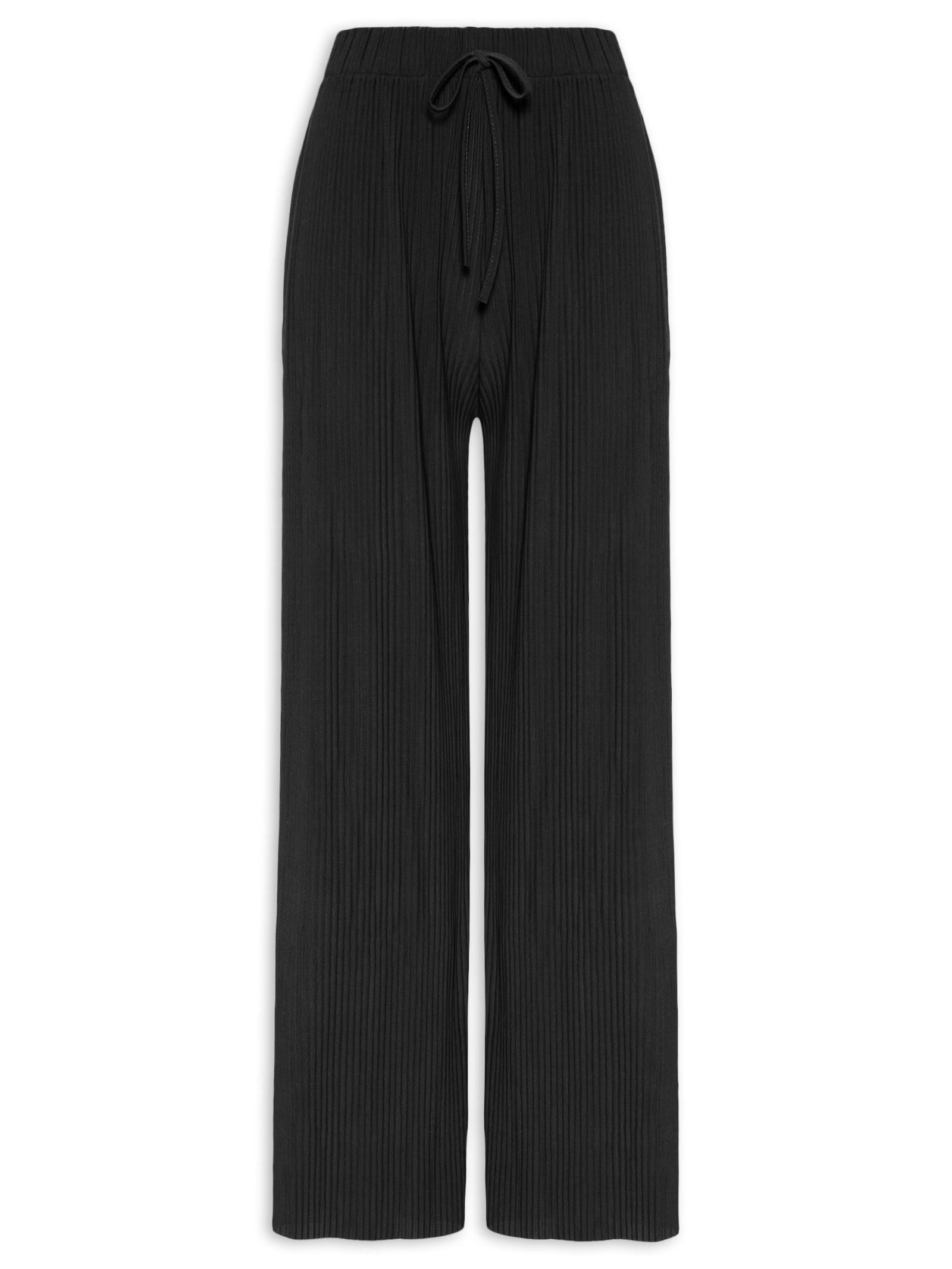 Calça Feminina Plissada Preto Market 33