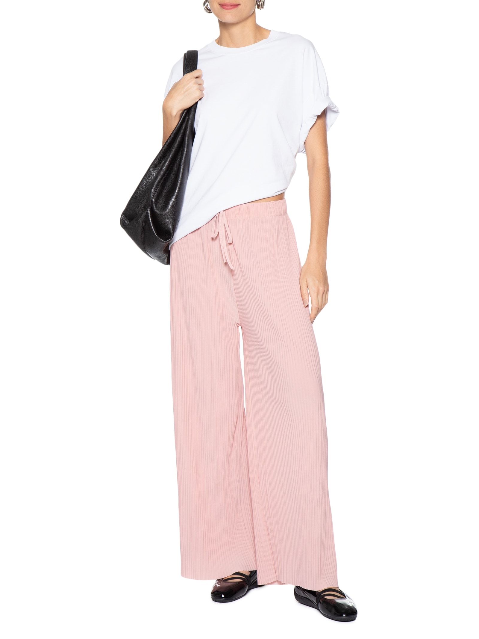 Calça Feminina Plissada Rosa Market 33