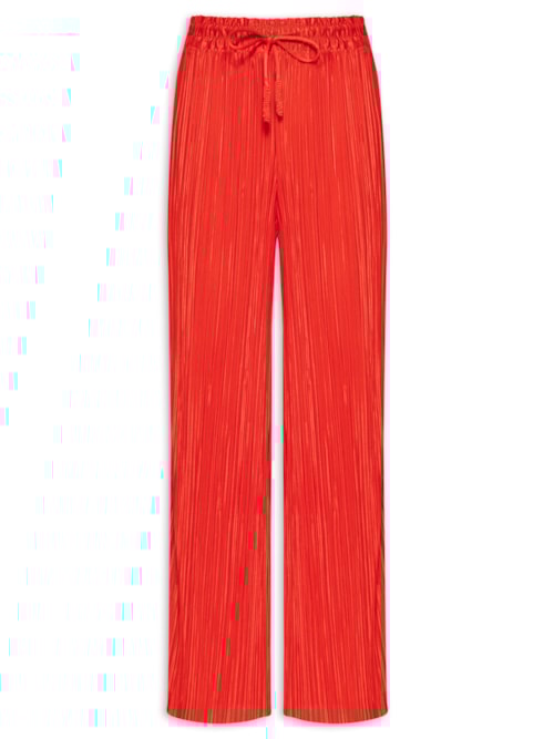 Calça Feminina Plissada – Vermelho