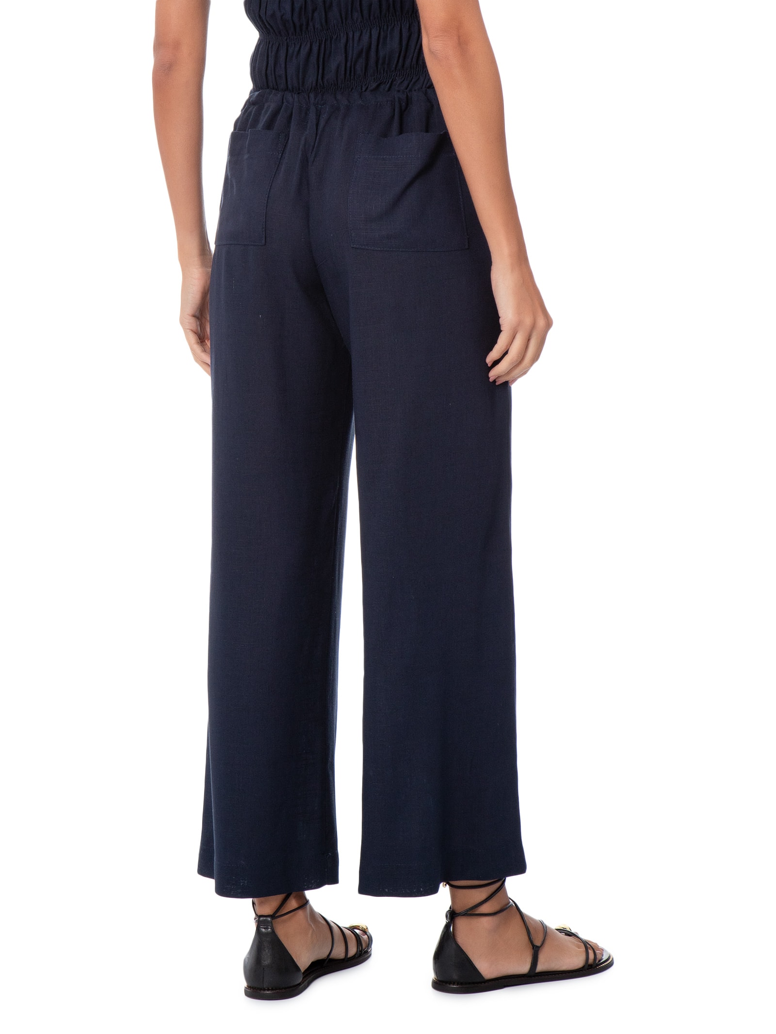 Calça Feminina Porto Marítimo Azul Panô