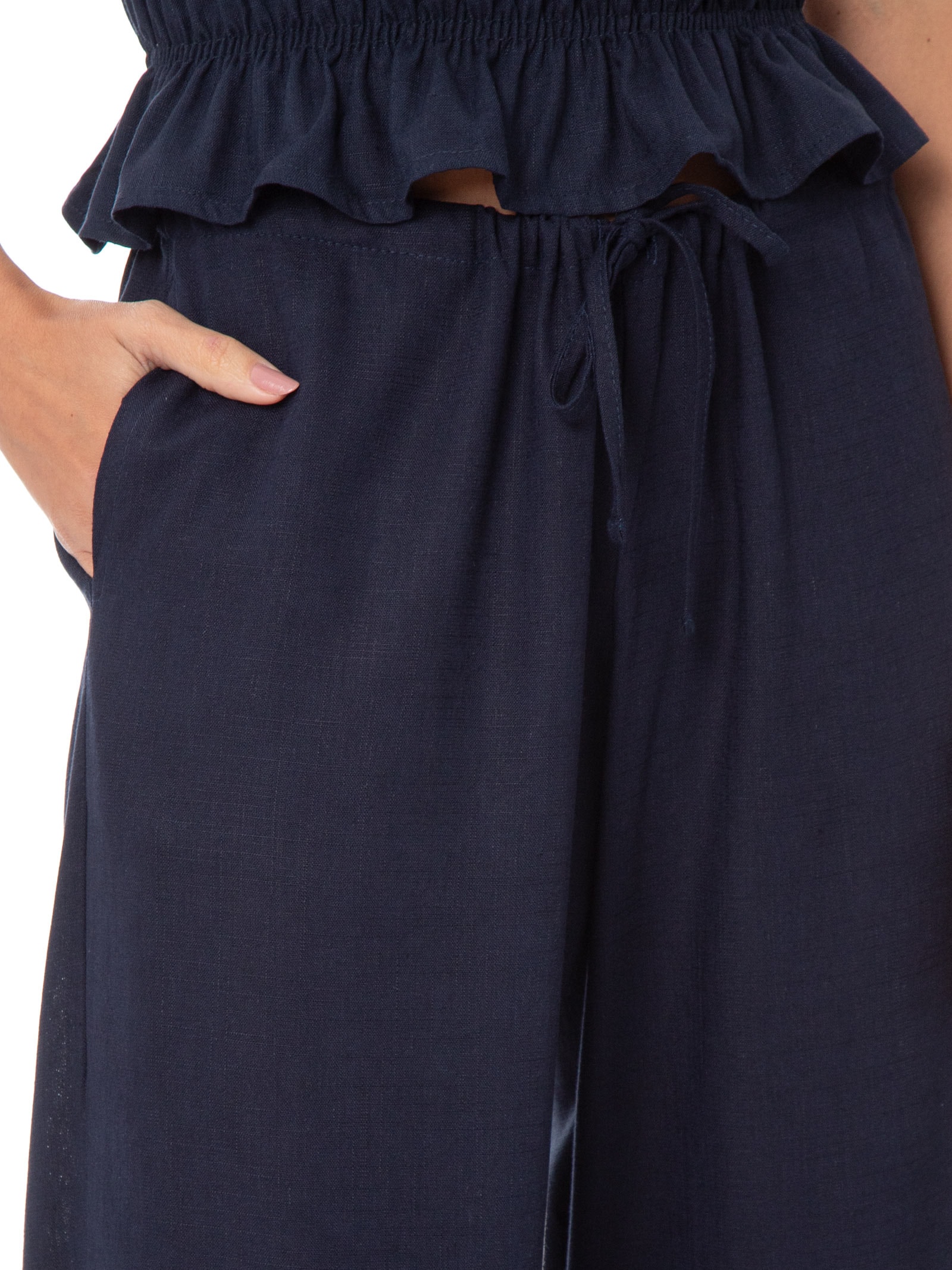 Calça Feminina Porto Marítimo Azul Panô