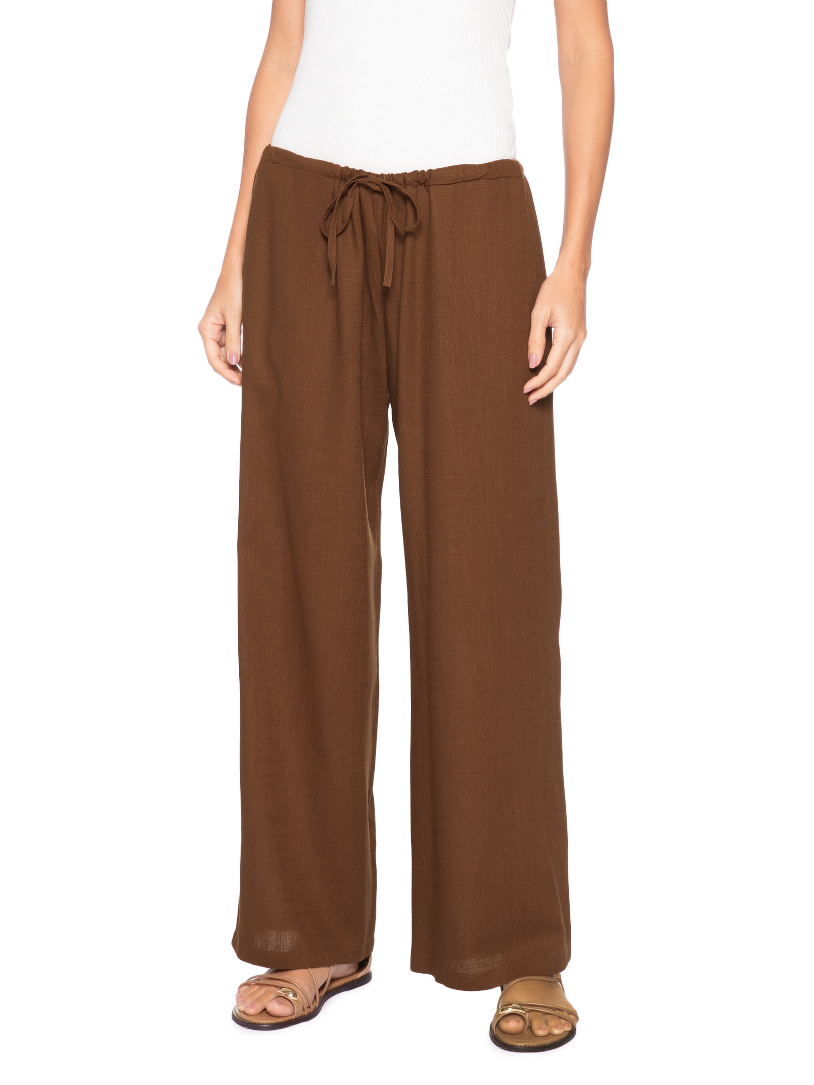 Calça Feminina Porto Marrom Panô