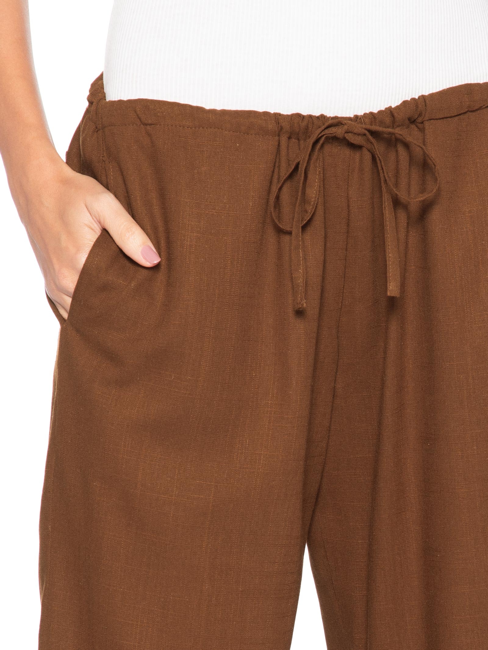 Calça Feminina Porto Marrom Panô