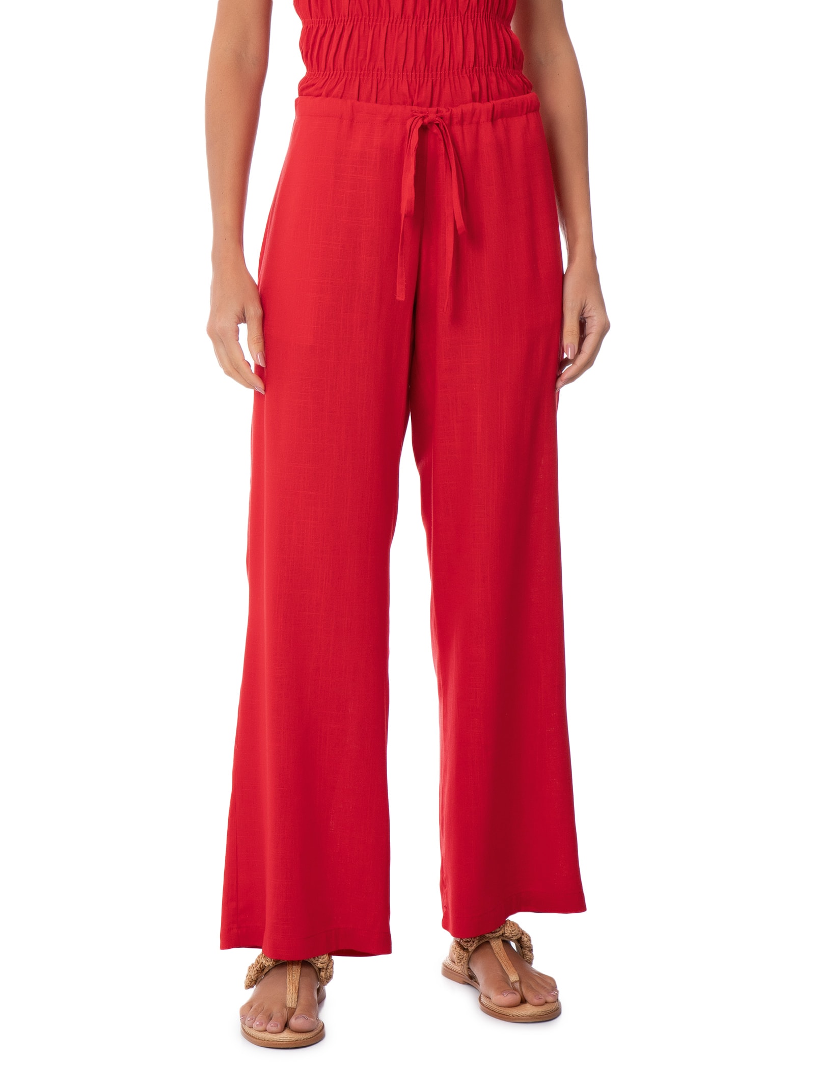 Calça Feminina Porto Pimenta Vermelho Panô