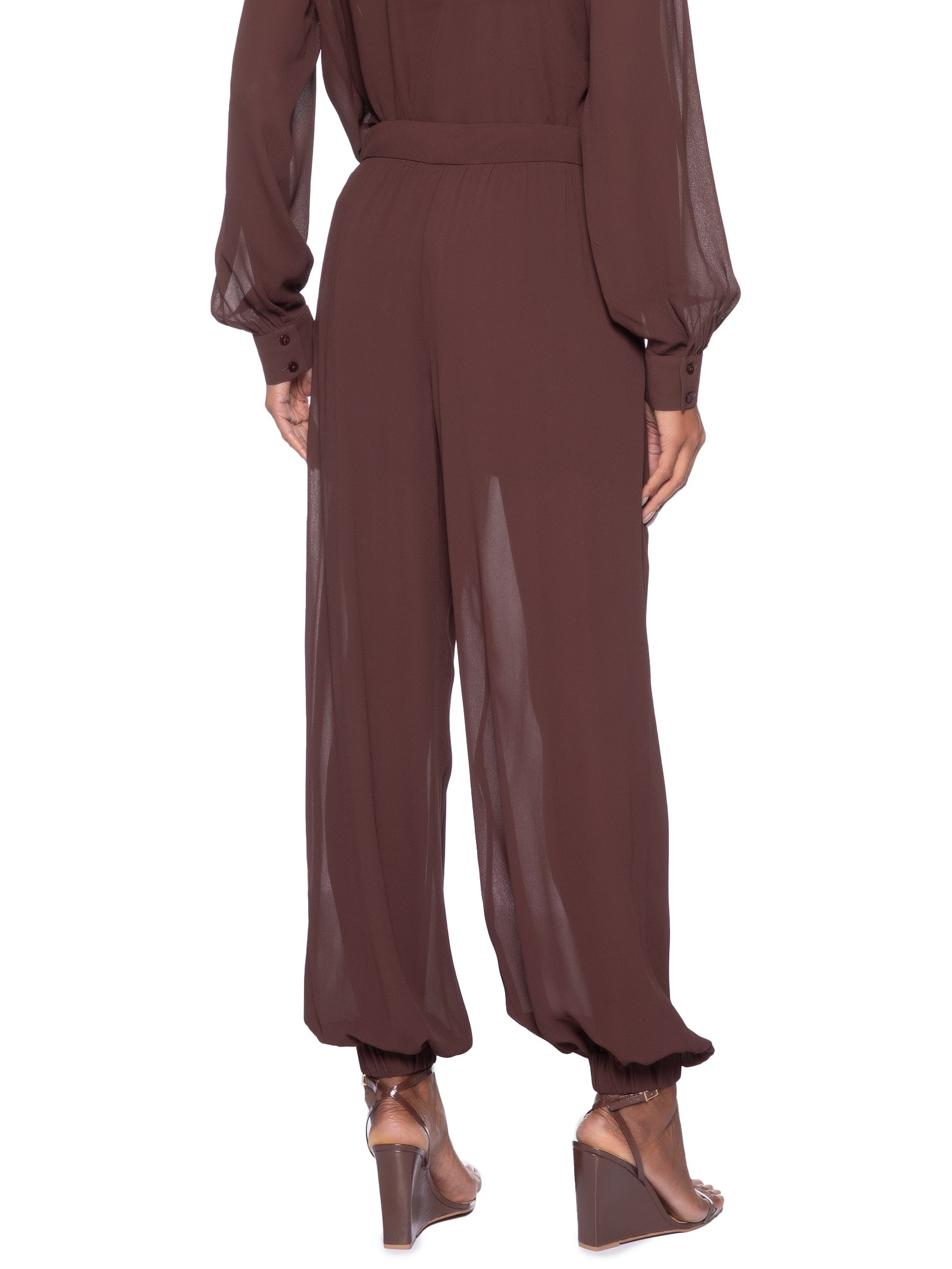 Calça Feminina Prega Boho Marrom Animale