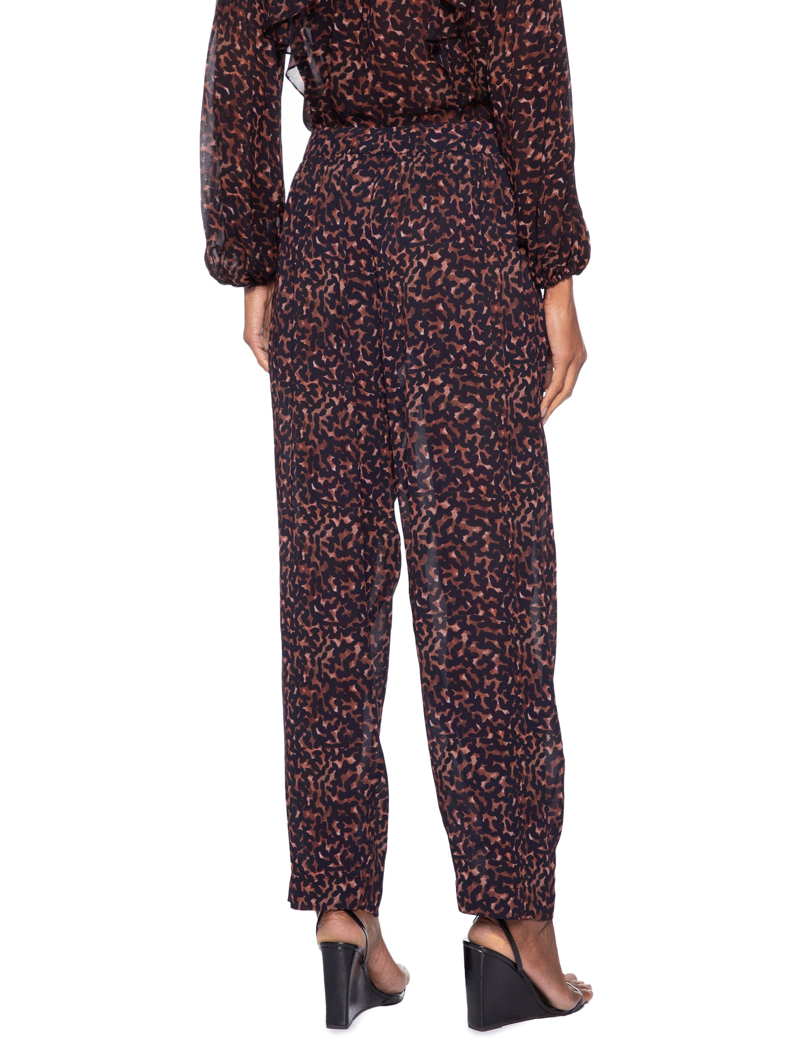 Calça Feminina Prega Textura Bean Marrom Animale