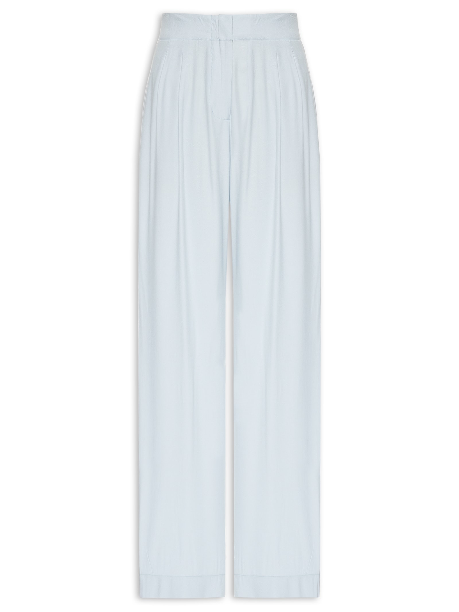 Calça Feminina Pregas Alfaiataria Azul Maria Filó