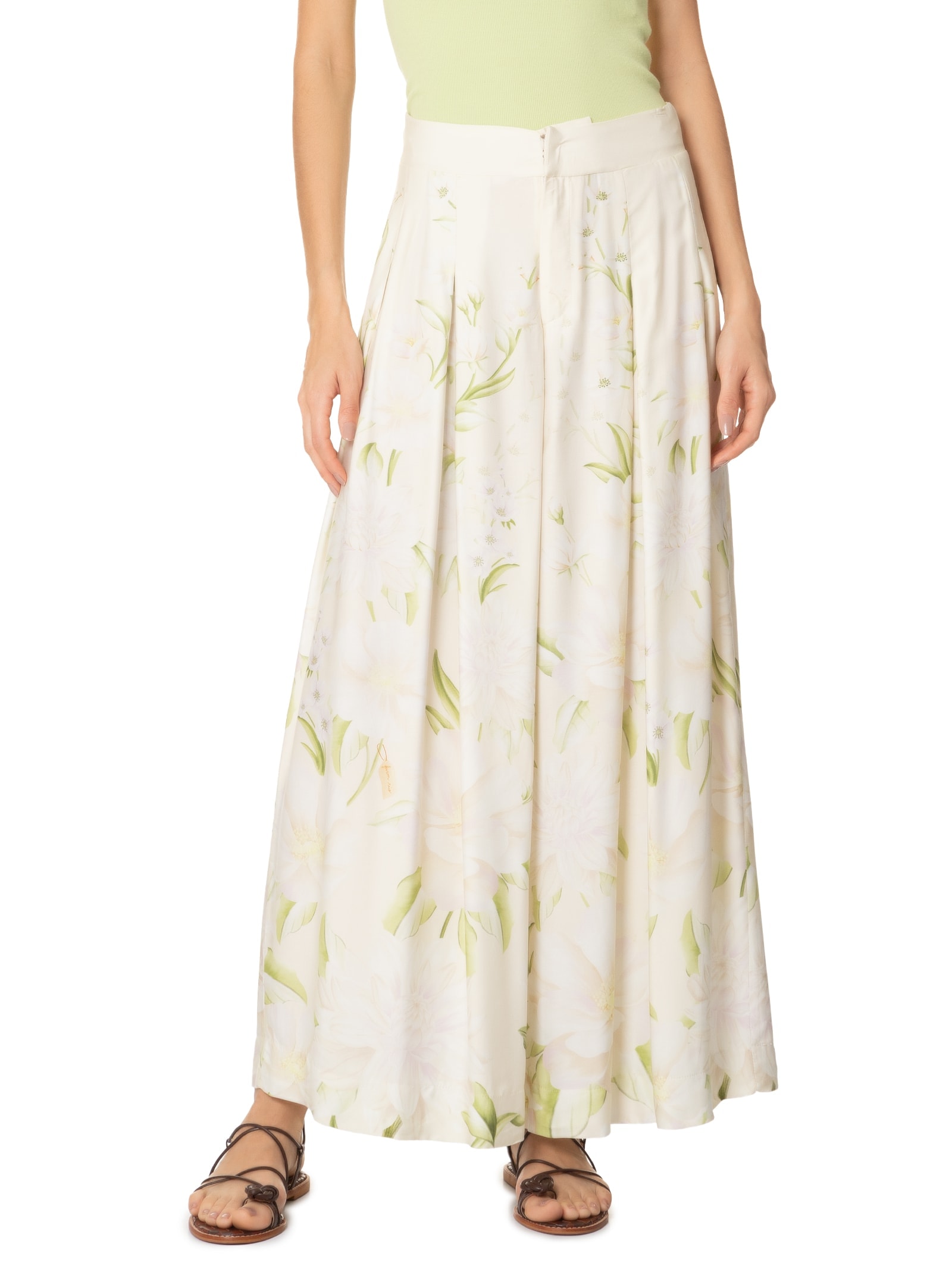 Calça Feminina Pregas Gabrielle Off White Farm