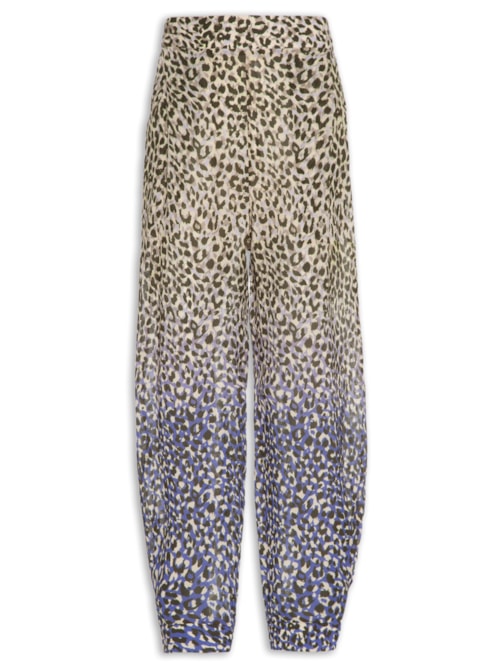 Calça Feminina Pregas Profundas Onça Degradê – Animal Print