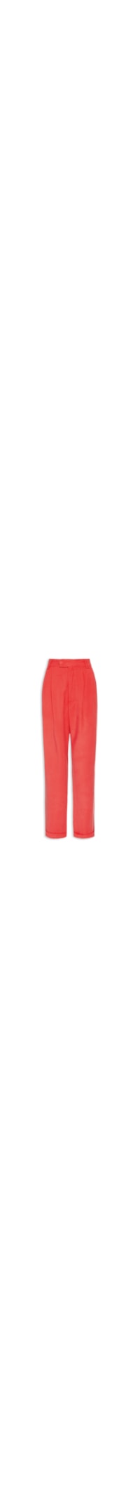 Calça Feminina Pregas Reta - Vermelho