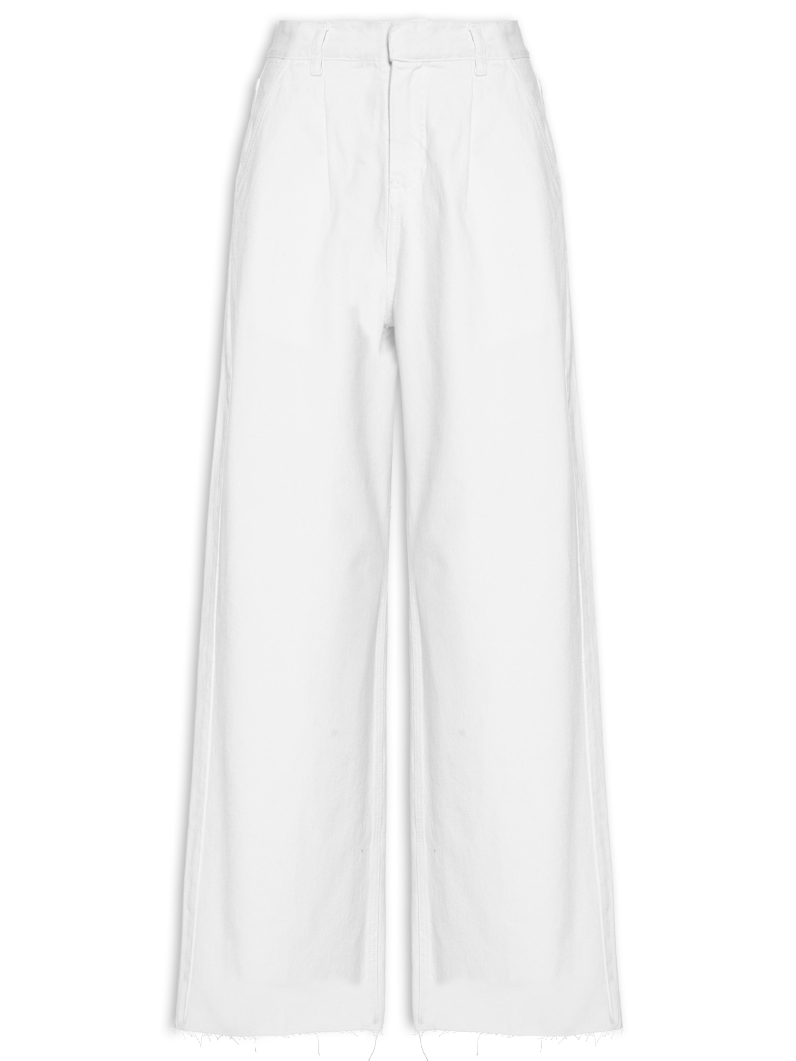 Calça Feminina Pregas White Denim Branco  Osklen