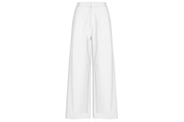Calça Feminina Pregas White Denim - Branco 