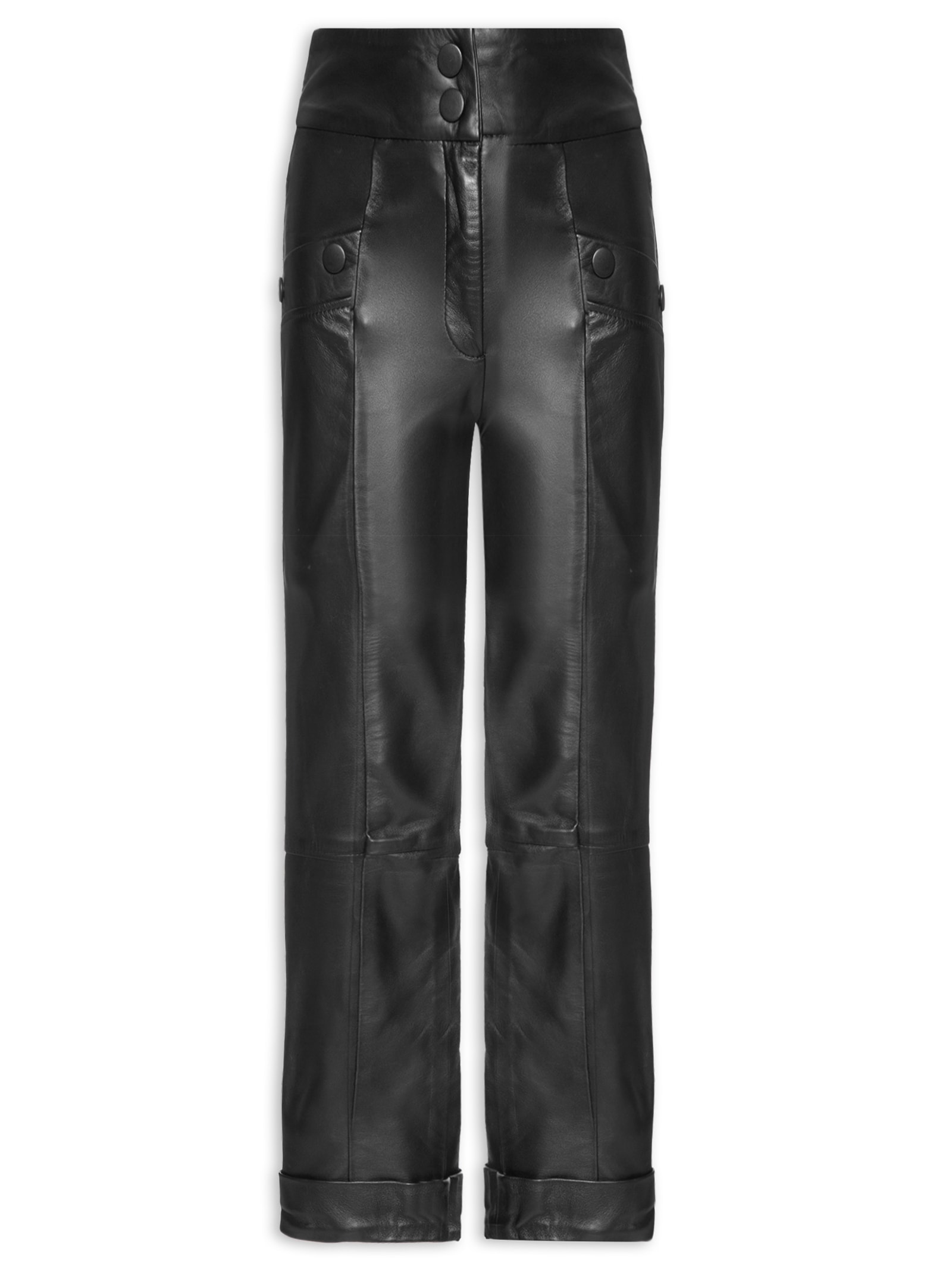 Calça Feminina Priscila Couro Preto Le Lis