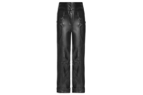 Calça Feminina Priscila Couro - Preto