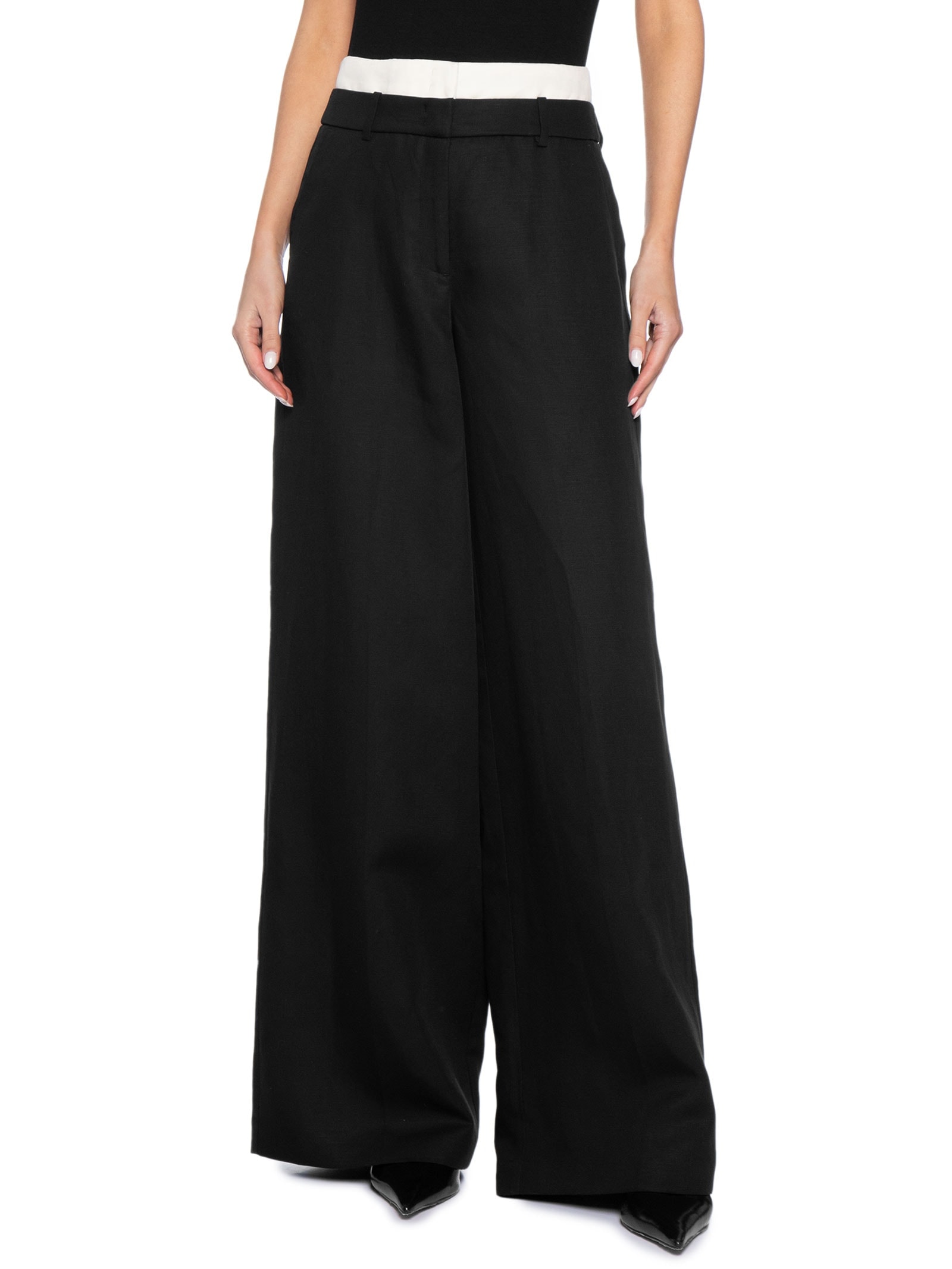 Calça Feminina Priscilla Com Cós Duplo Preto Le Lis
