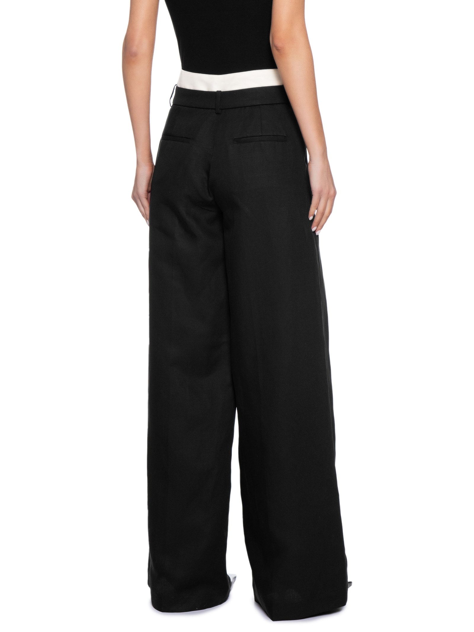 Calça Feminina Priscilla Com Cós Duplo Preto Le Lis