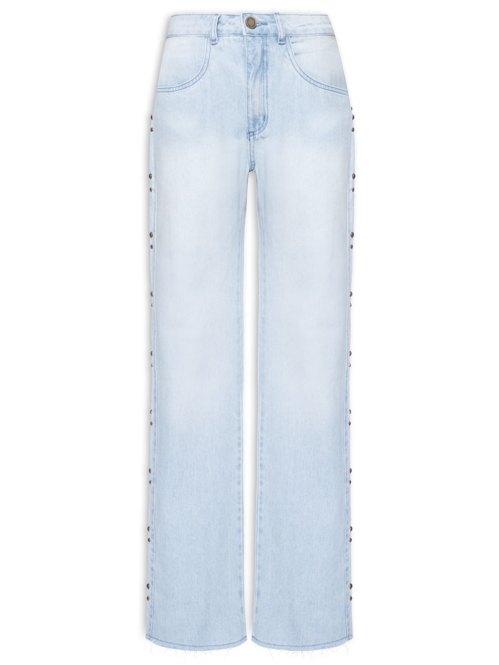 Calça Feminina Recorte Lateral Azul Maria Filó