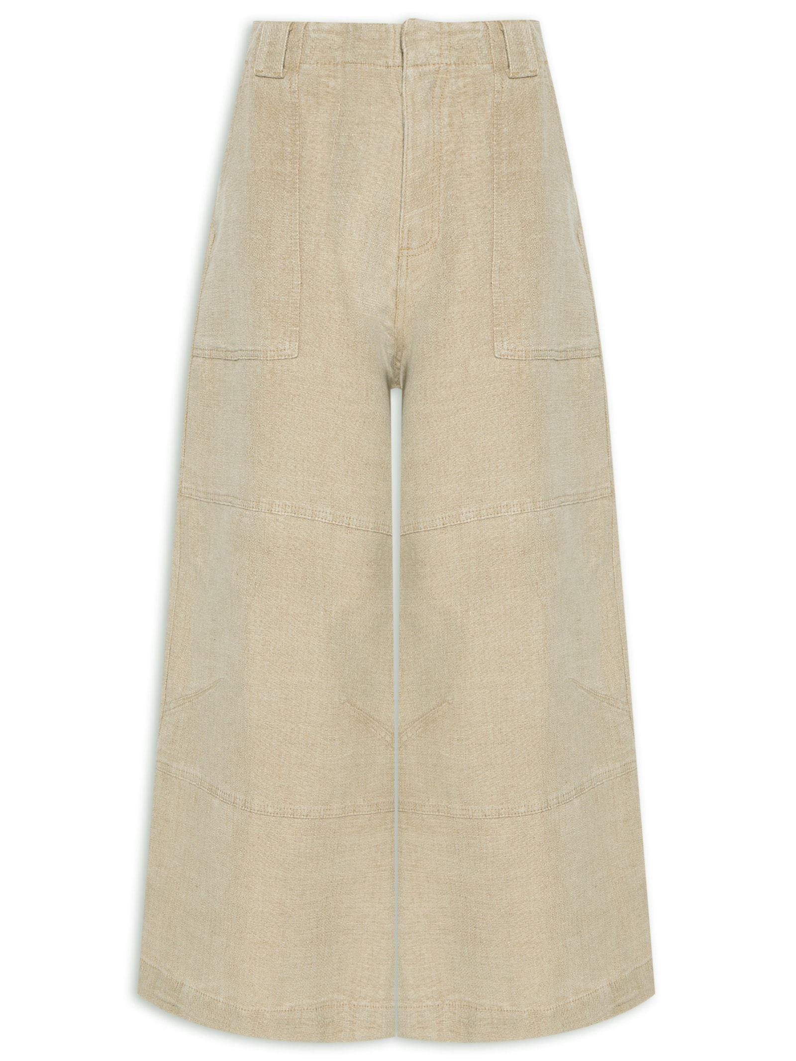 Calça Feminina Recortes Juta Bege Osklen