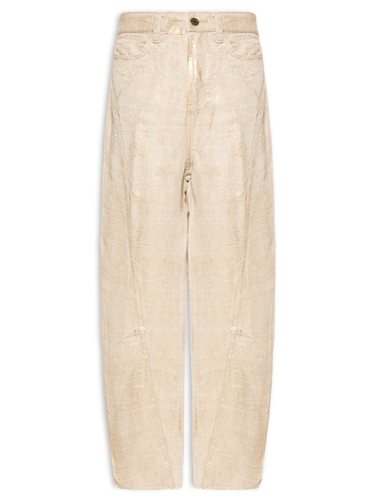 Calça Feminina Recortes Juta Gold Dourado Osklen