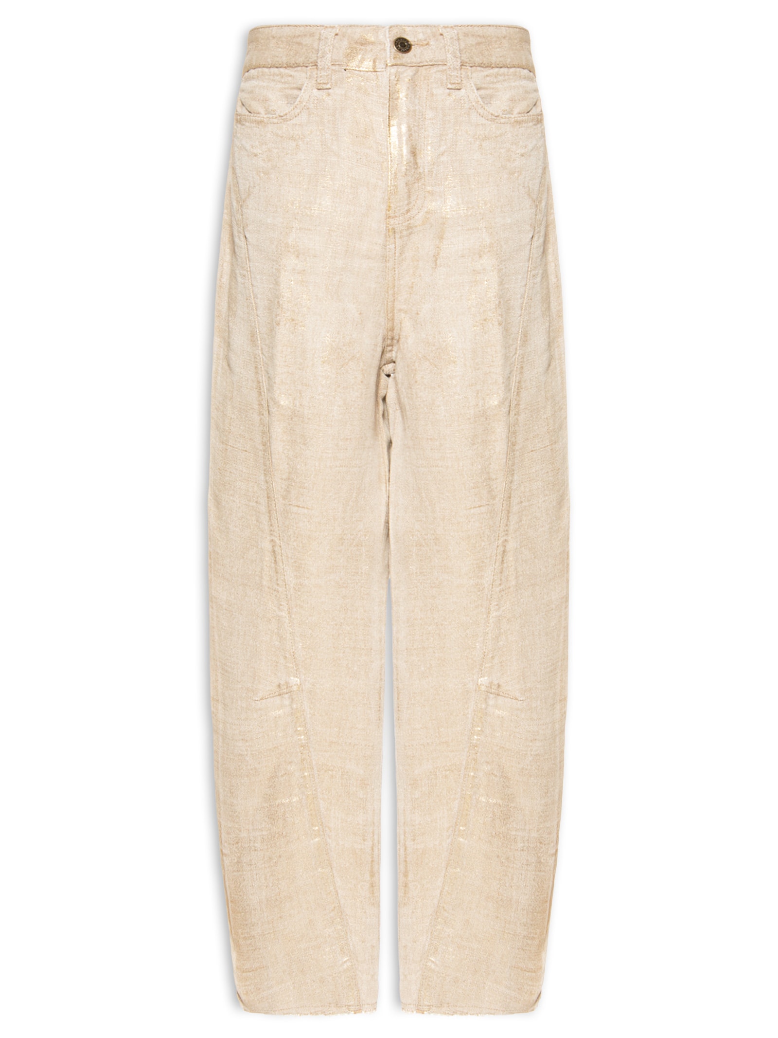 Calça Feminina Recortes Juta Gold Dourado Osklen